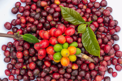 High angle view of grapes
