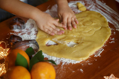 Close-up of person preparing food