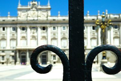 Close-up of railing