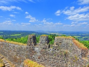 Scenic view of landscape against cloudy sky