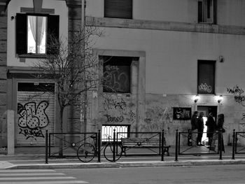 Man on bicycle in city