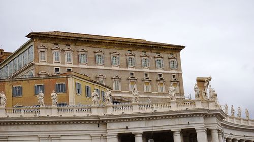 Low angle view of historical building against sky