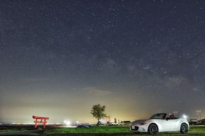 Scenic view of star field against sky at night