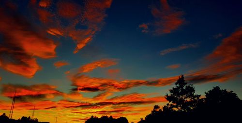 Low angle view of dramatic sky during sunset