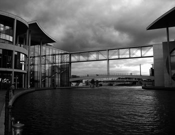 Built structures against cloudy sky