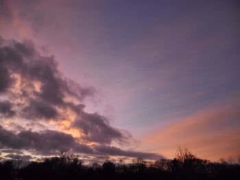 Low angle view of sky at sunset