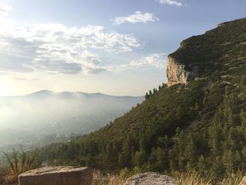 Scenic view of mountains against sky