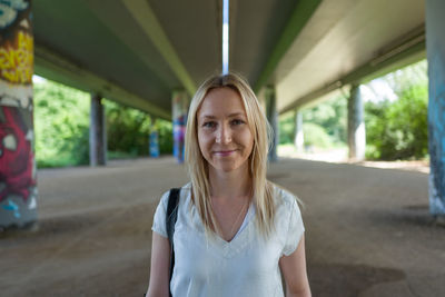 Portrait of smiling young woman