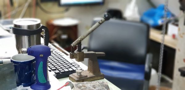 Close-up of machine part