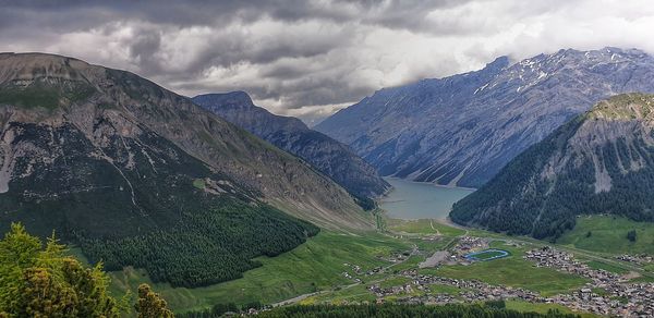 Scenic view of mountains against sky