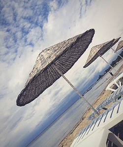 Low angle view of a boat against the sky