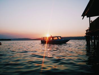 Scenic view of sea at sunset
