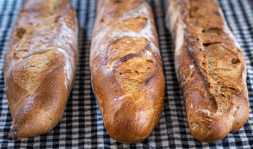 High angle view of bread in store