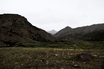 Scenic view of mountains against sky