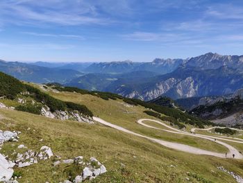 Scenic view of mountains against sky