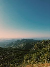 Scenic view of landscape against clear sky