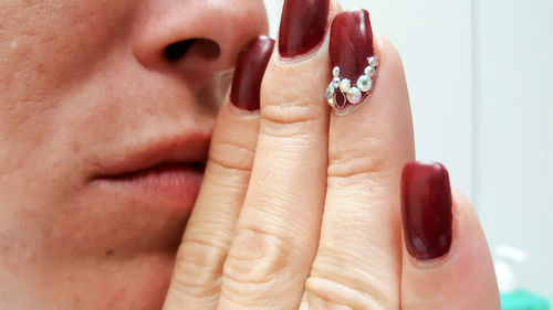 Close-up of woman hands