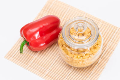 High angle view of food on table