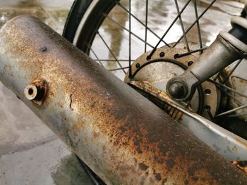 Close-up of rusty machine part