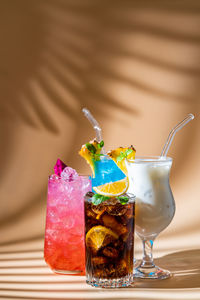 Close-up of drink in glass on table