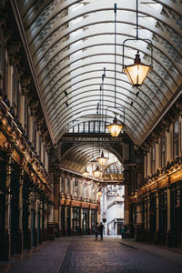 Interior of illuminated building