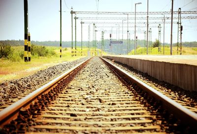 Railway tracks against sky