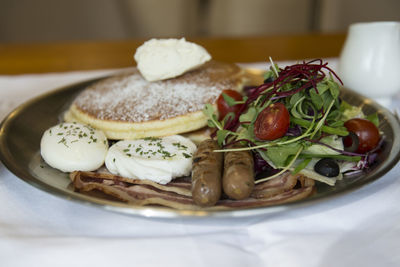 Close-up of food in plate on table