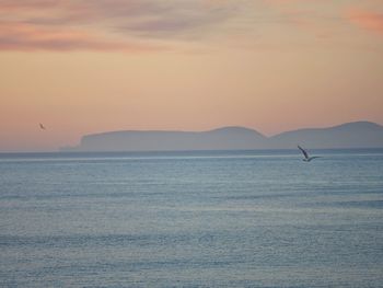 View of sea against sky during sunset