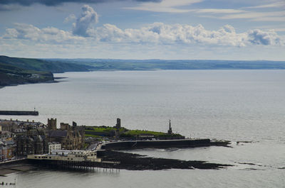 High angle view of calm sea