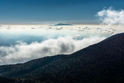 Scenic view of mountains against sky