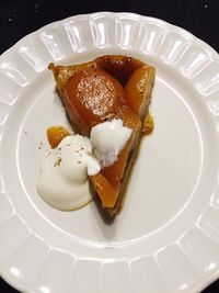 Close-up of dessert served in plate