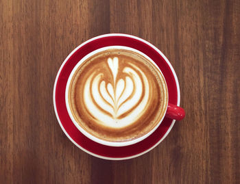 Directly above shot of coffee on table