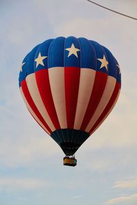 Low angle view of hot air balloon against sky