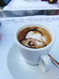 Close-up of coffee on table