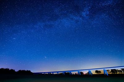 Scenic view of field against sky at night