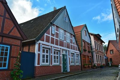 Low angle view of buildings against sky