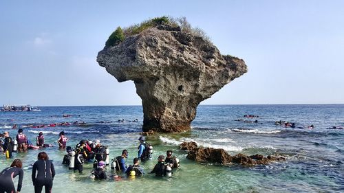 Group of people on beach