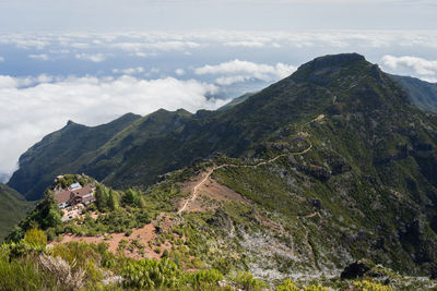 Scenic view of mountains against sky