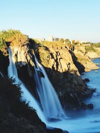 Scenic view of waterfall