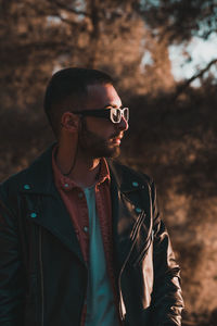 Young man looking at camera