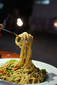 Close-up of food served in plate