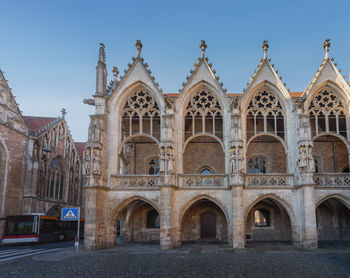 Low angle view of historic building