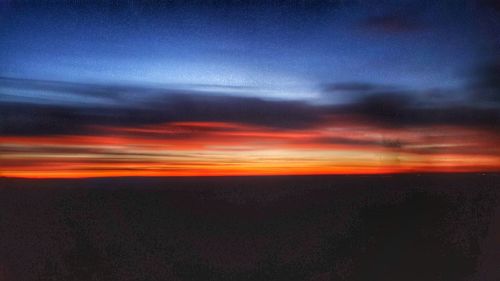 Scenic view of dramatic sky during sunset