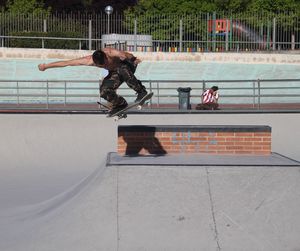 Woman jumping in mid-air