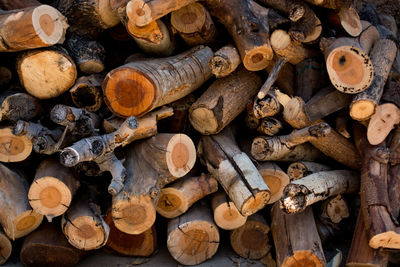 Full frame shot of logs
