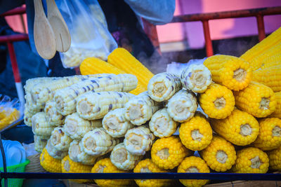 Various fruits for sale at market stall