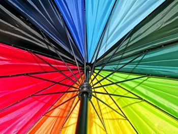 Low angle view of multi colored umbrella