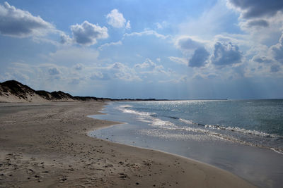 Scenic view of beach against sky