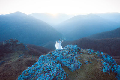 Scenic view of mountain range against sky