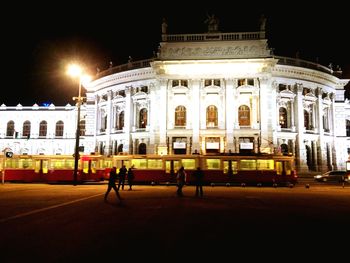 Tourists at night